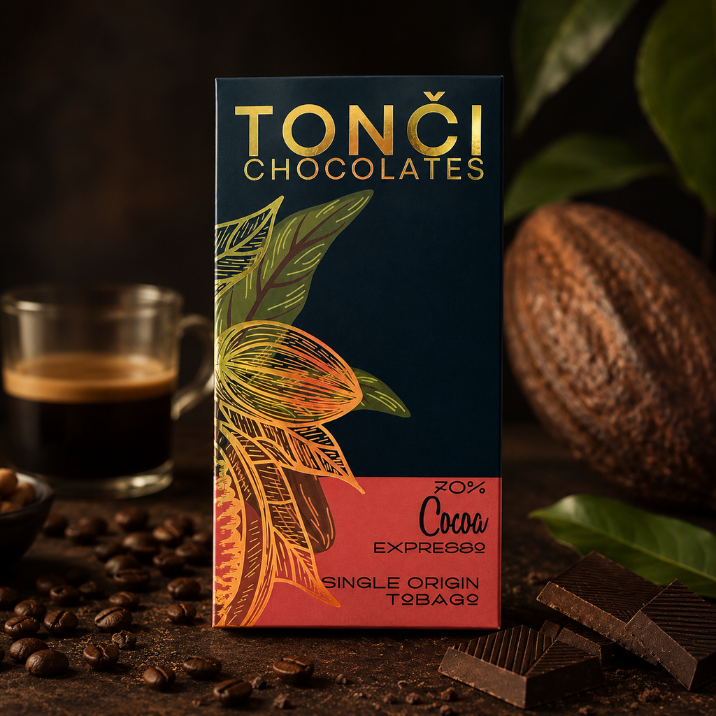 TONČI 70% Espresso Dark Chocolate | Single-Origin Tobago Coffee Chocolate