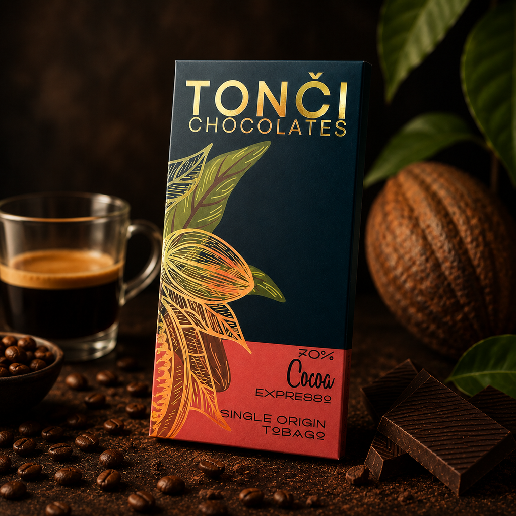 TONČI 70% Espresso Dark Chocolate | Single-Origin Tobago Coffee Chocolate