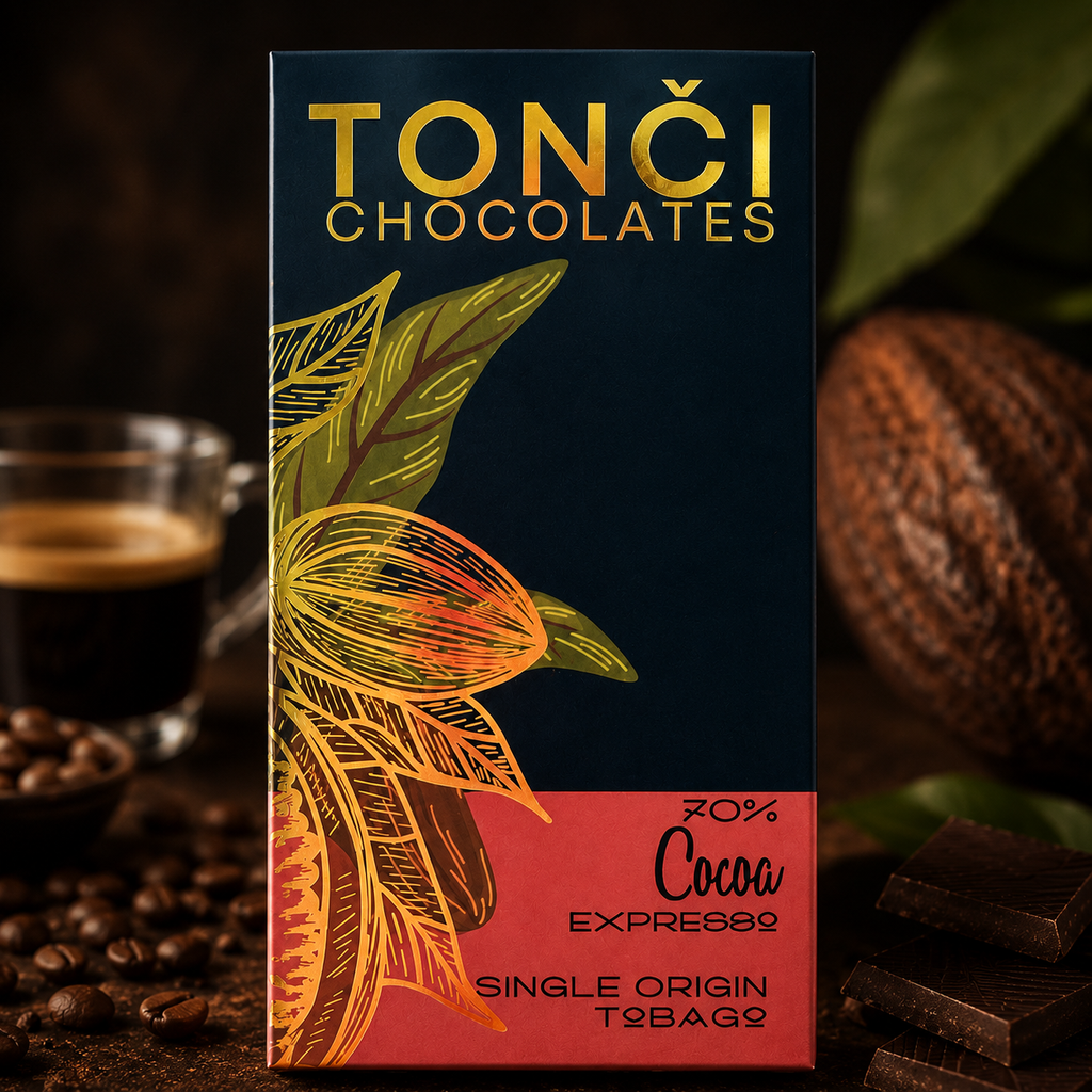 TONČI 70% Espresso Dark Chocolate | Single-Origin Tobago Coffee Chocolate