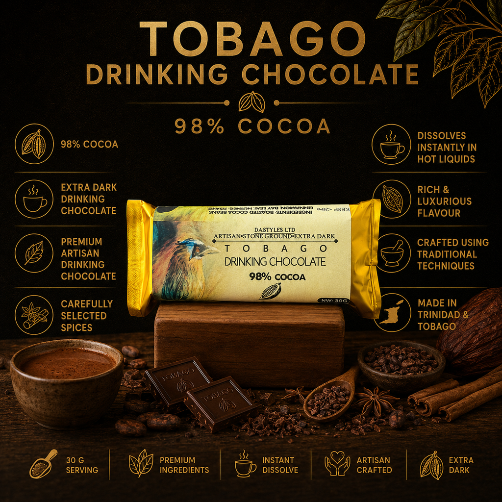 TONČI 98% Drinking Chocolate | Premium Extra Dark Caribbean Hot Chocolate