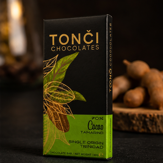12x30g TONČI 70% Tamarind Dark Chocolate | Single-Origin Trinidad Chocolate Bar